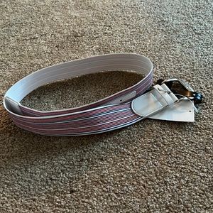 Steve Madden, S/M belt with red and blue strips, brand new